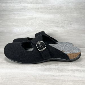 Dr. Weil Womens Size 9 Fiesta Clogs Black Wool Mary Jane Orthotic Slip On
